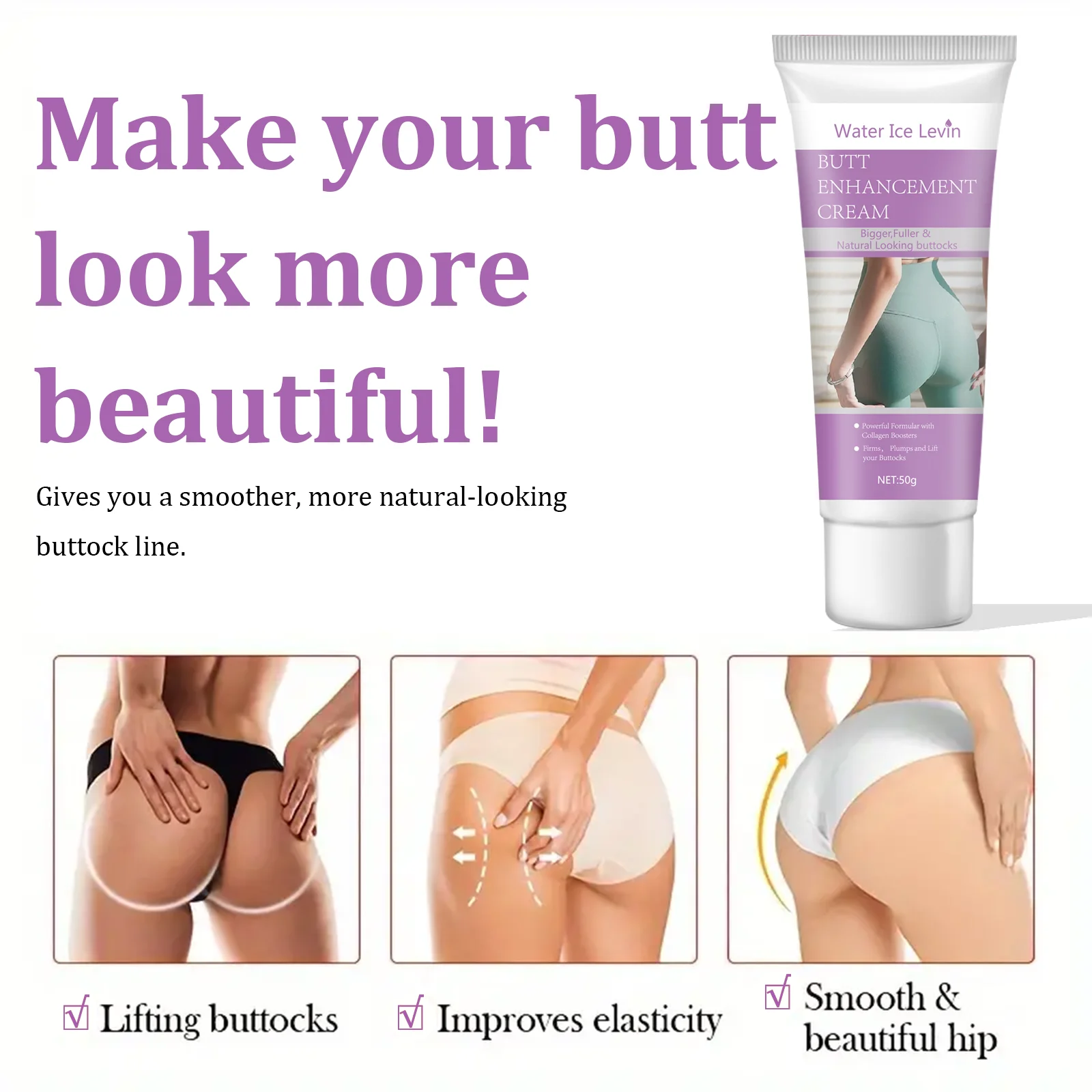 Hip Firming Cream Firming Improve Skin Sagging Increase Elasticity Tighten Lotion Shaping Lift up Buttock Massage Care for Women 4
