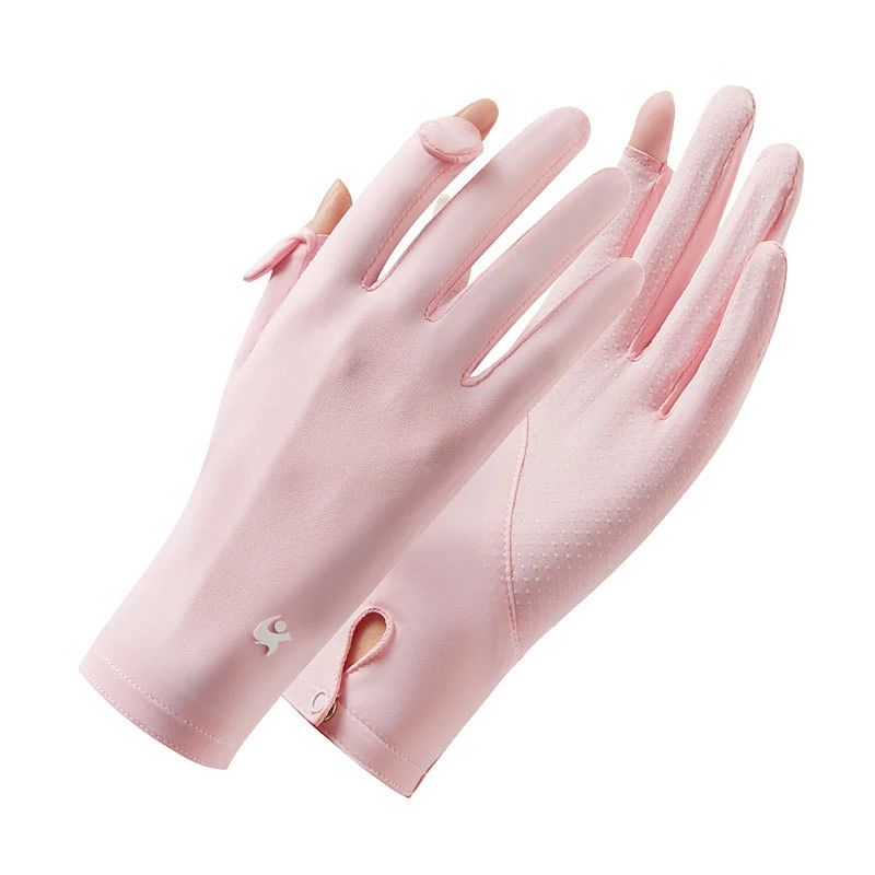 

Summer New Sunscreen Gloves For Women Solid Color UV Protection Ladies Gloves Outdoor Driving Antiskid Fingertip Flap Mittens