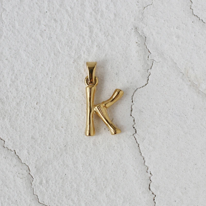K initial charm necklace