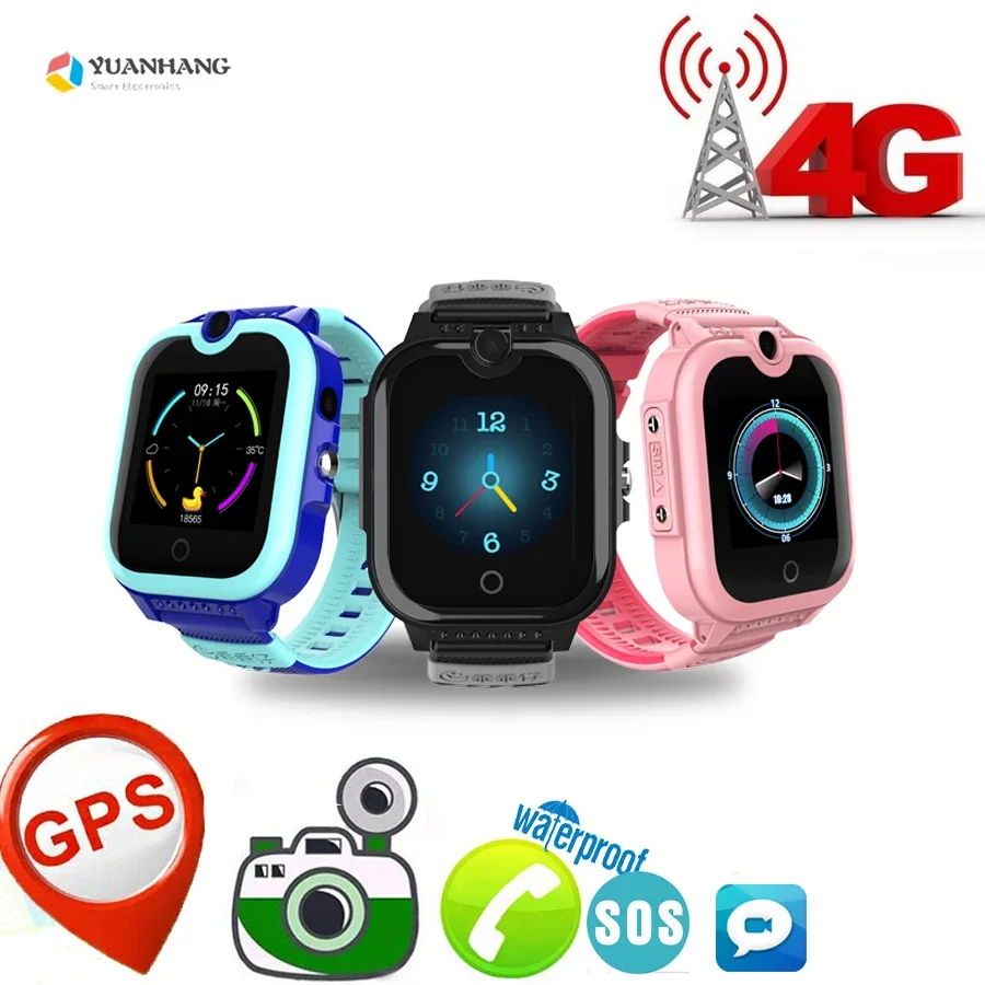 

Смарт-часы IP67, 4G, с камерой, кнопкой SOS, GPS, Wi-Fi