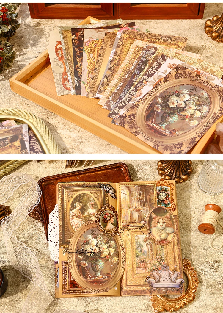 20 Stück Vintage-Materialien Papier Scrapbooking-Materialien DIY Fotoalbum Collage Journal Kreatives Briefpapier Kunstpapier – Detail 12