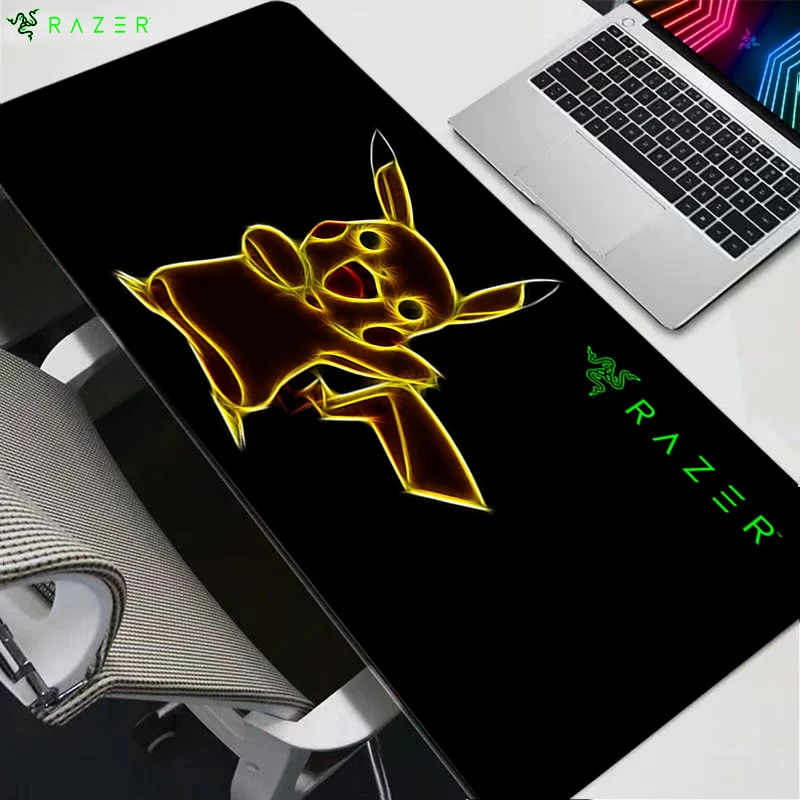 

RAZER Pokemon Pikachu Goliathus Speed Mouse Pad Anime Gamer Computer Mousepad Gaming Accessories Tablet work Keyboard Mausepad