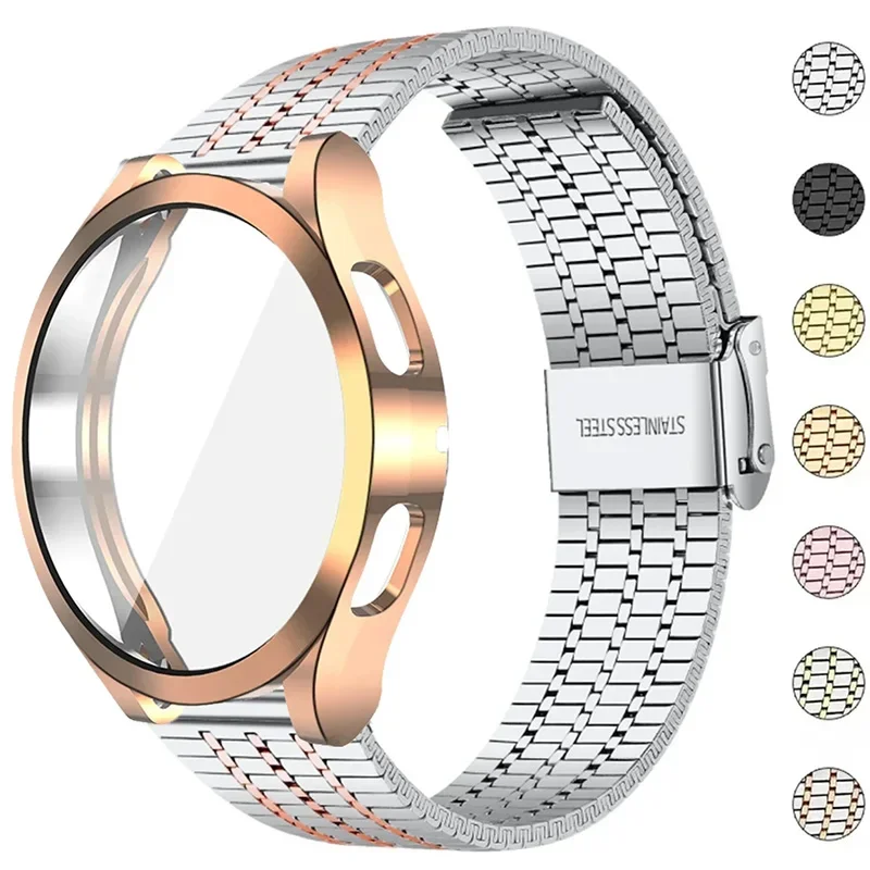 Premium Stainless Steel Strap with TPU Bumper Protector Case