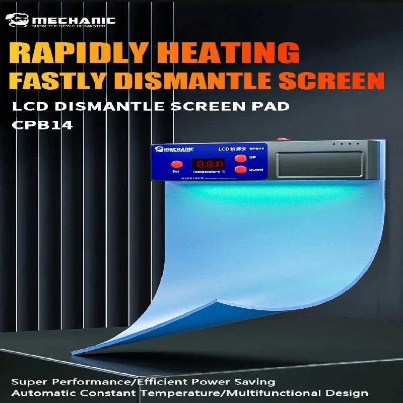 MECHANIC CPB14 LCD Screen Separator LED Dust Detection Light Double Layer 120℃ Fast Heating Silicone Pad for Phone Repair Tool