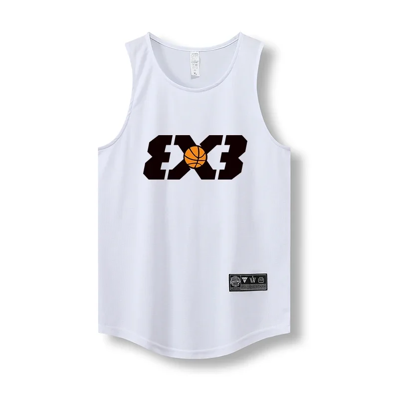 Polyester Basketball Jersey Top Quick Dry Basketball Uniform Mesh Breathable Sport Training Shirt For Men
