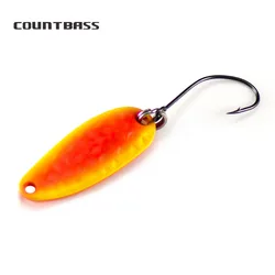 COUNTBABSS Brass Casting Spoon With Single Hook 3.5g 1/8oz Salmon Trout Pike Bass Fishing Lures, Crappie Fish Bait