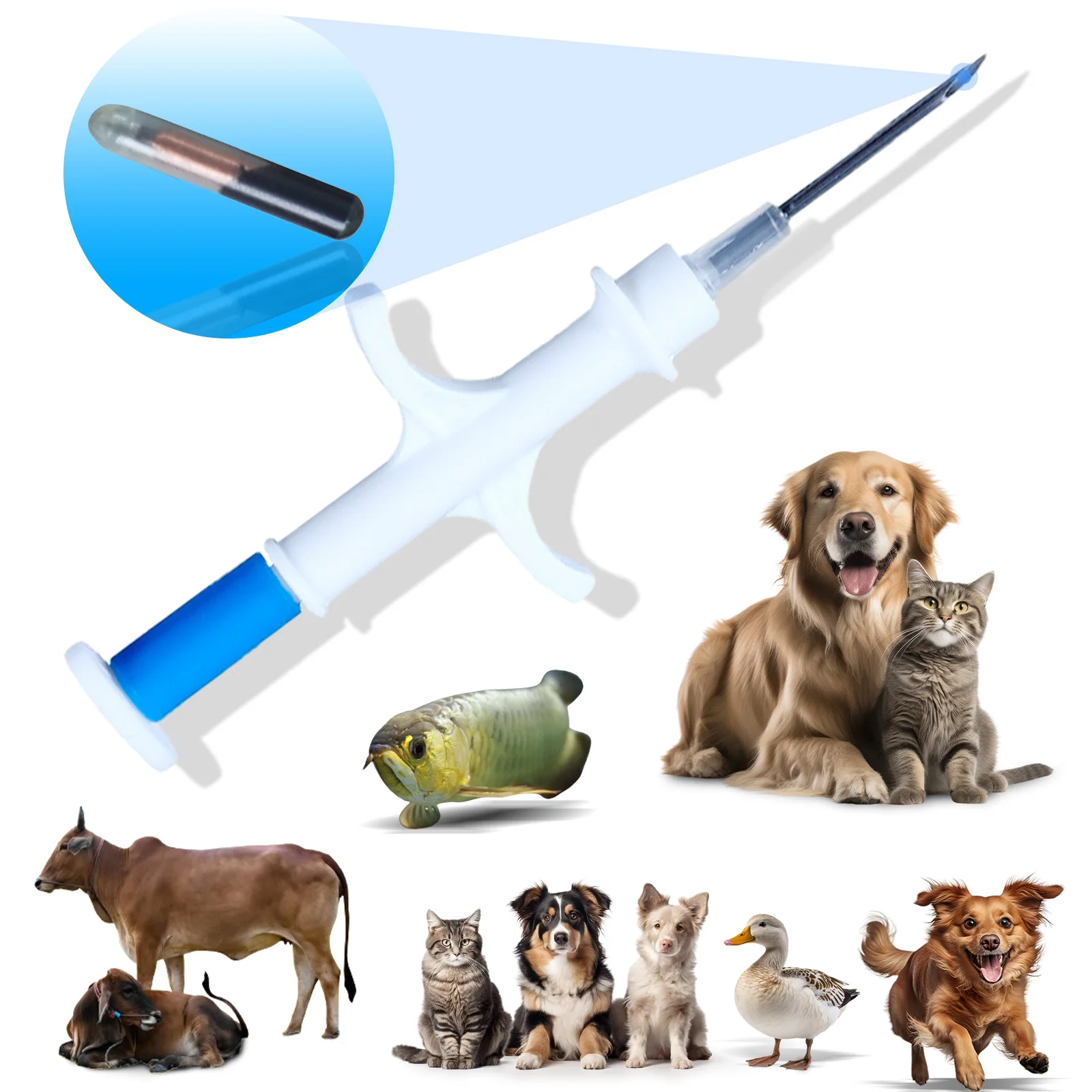 New 100pcs Pet Animal Microchip Syringe FDX-B