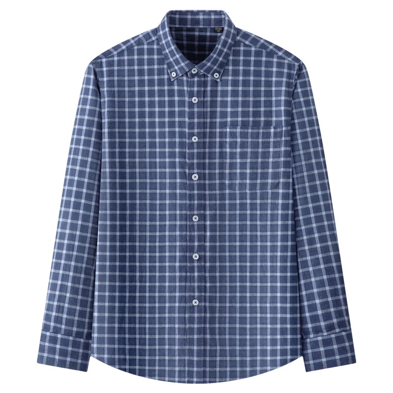 Men's pure cotton plaid shirt long sleeve regular fit men's casual large size shirt casual autumn men's shirt new large size