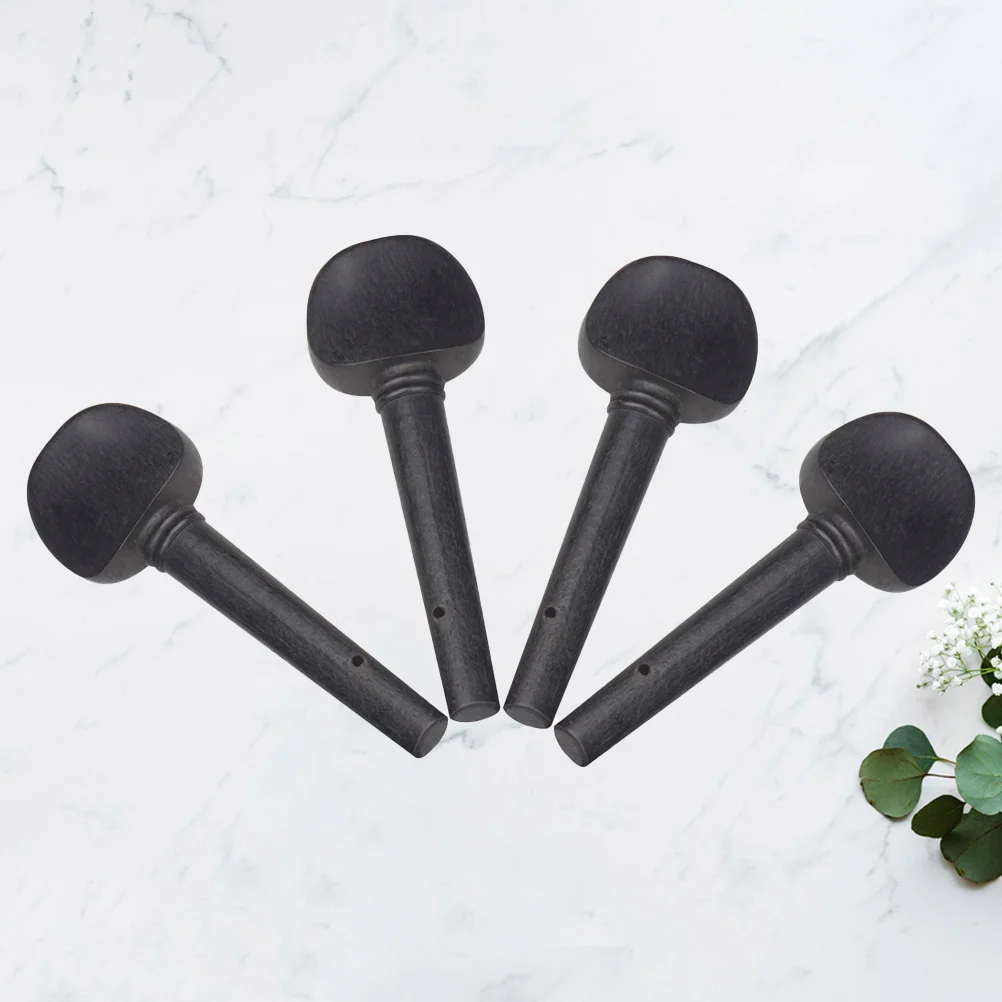 

4PCS Ebony Wood Violin Tuning Pegs String Instrument Accessories for Fiddler Replacement (4/4)