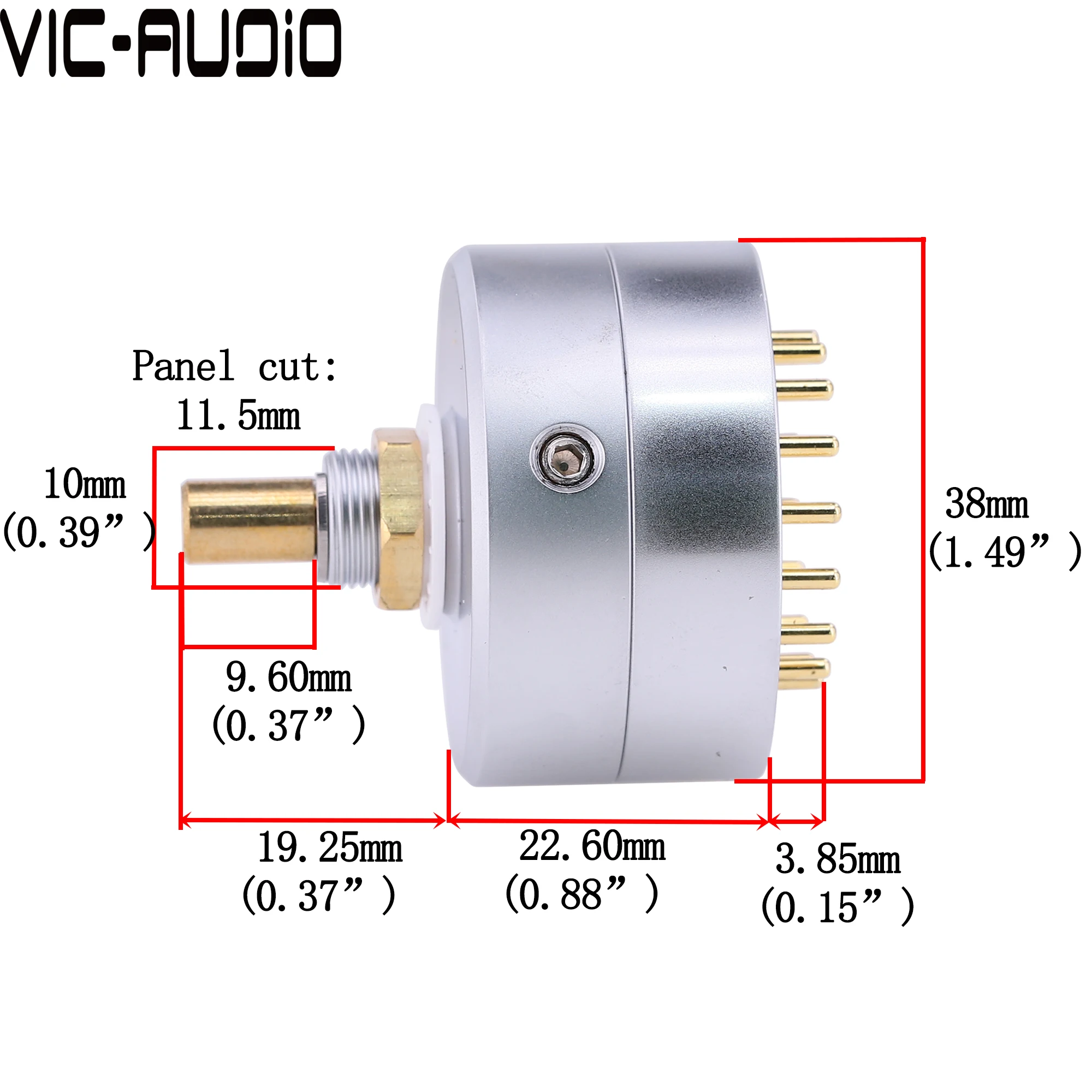 Eizz-rotary Switch Fonte Seletor de Sinal Rotary Seleção Signal Rotary Ajustar Switch Hifi Áudio Maneiras Maneiras Posições 1pc - Image 2
