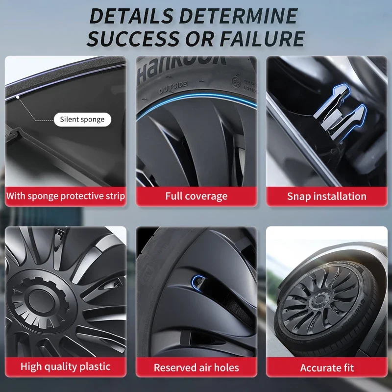Hub Cap for Tesla Model Y 19 Inch Performance Automobile Replacemen Hubcap Full Rim Cover Car Accessories Wheel Caps 4PCS