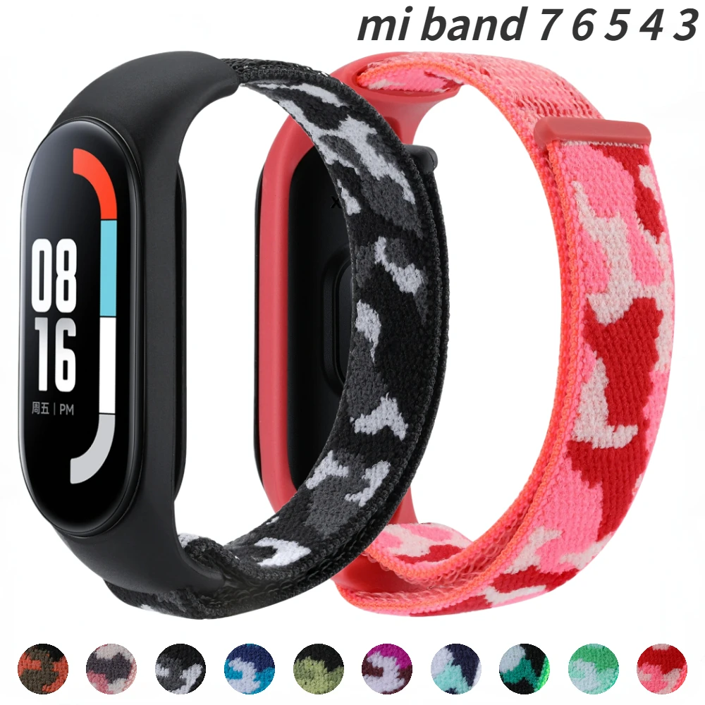 

Nylon Strap For Xiaomi Mi Band 7 6 5 4 3 Bracelet NFC SmartWatch Camouflage Replacement Wristband for Mi Band 7 6 5 4 Strap Belt