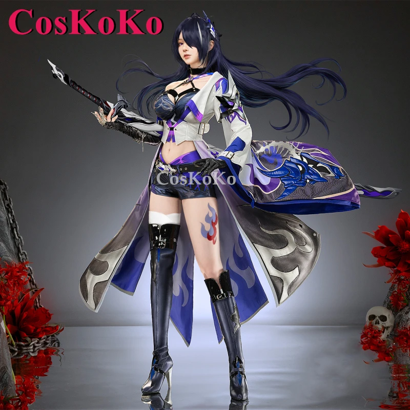 

CosKoKo Acheron Cosplay Game Honkai: Star Rail Costume Sweet Elegant Gorgeous Battle Uniform Halloween Party Role Play Clothing