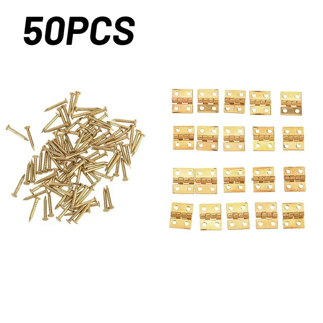 50pcs Mini Metal Hinge Furniture Hinges Doors Cabinet Brass Hinges Jewelry Wooden Boxes Luggage Hinges Home Hardware 6