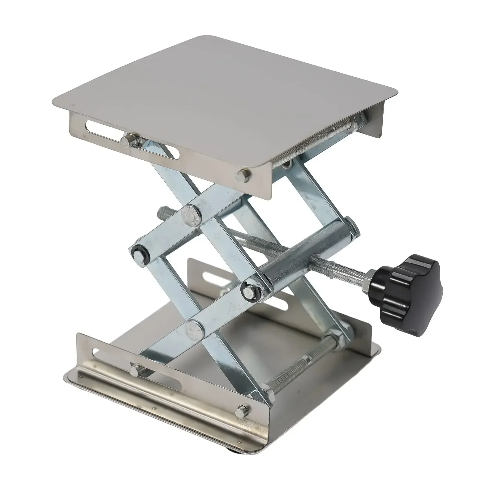1pc 100x100x(45-150)mm Adjustable Lifting Table Stainless Steel Woodworking Laboratory Manual Stand Lift Table Strong Durable