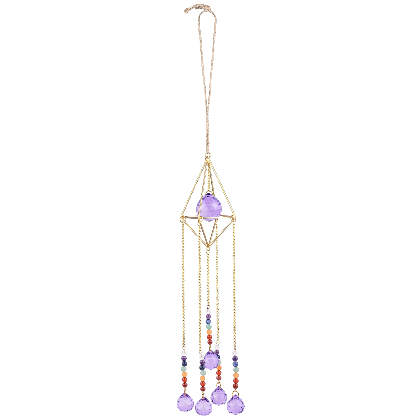 Handmade Geometric Crystal Glass Ball Prism Suncatcher Lucky Hanging Ornaments For Home Office Window Wall Decor