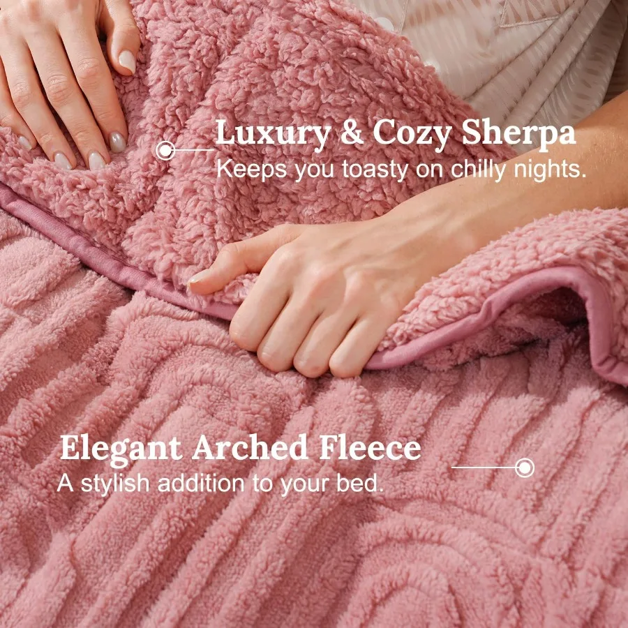 Sherpa Fleece Adult Weighted Blanket Ideal for Sleep and Relaxation 20 lbs Dual Sided Soft Fuzzy Heavy Blanket Perfect for Couc