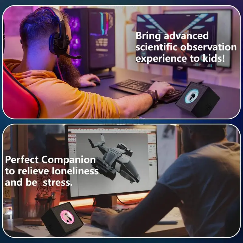 Magnetic Fluid Venom Pickup Music Rhythm Light Portable Visual Music Pickup RGB Ambient Light Desktop Speaker Companion Sensor