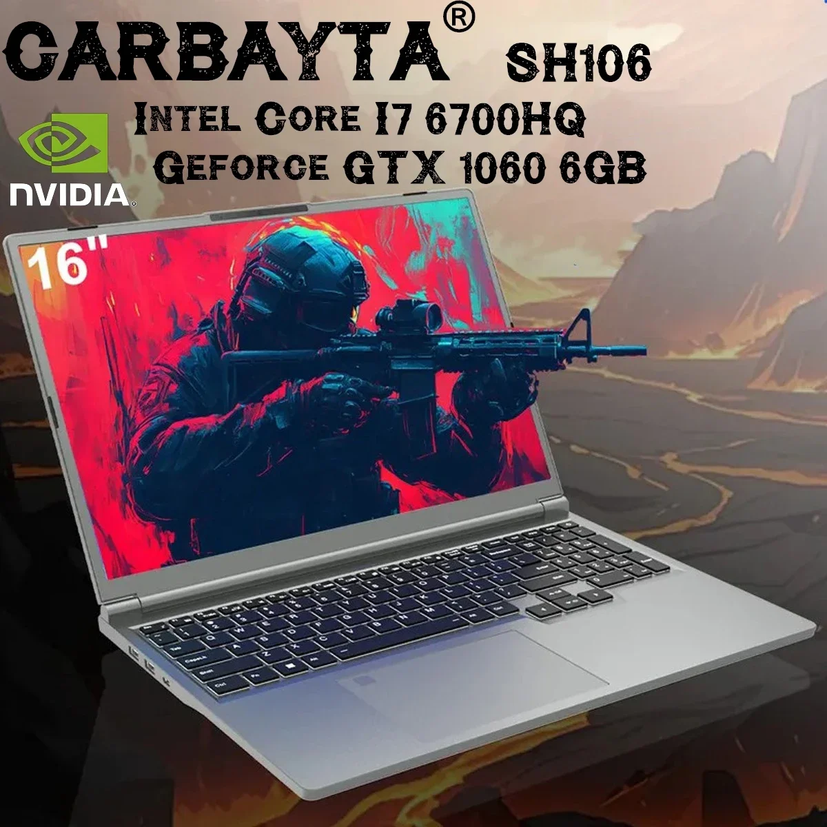 מחשב נייד למשחקים Intel Core i7-6700HQ GTX 1060 16 אינץ' 6GB IPS 1920*1200 16GB DDR4 1TB SSD Windows 11 Pro מחשב נייד גיימר