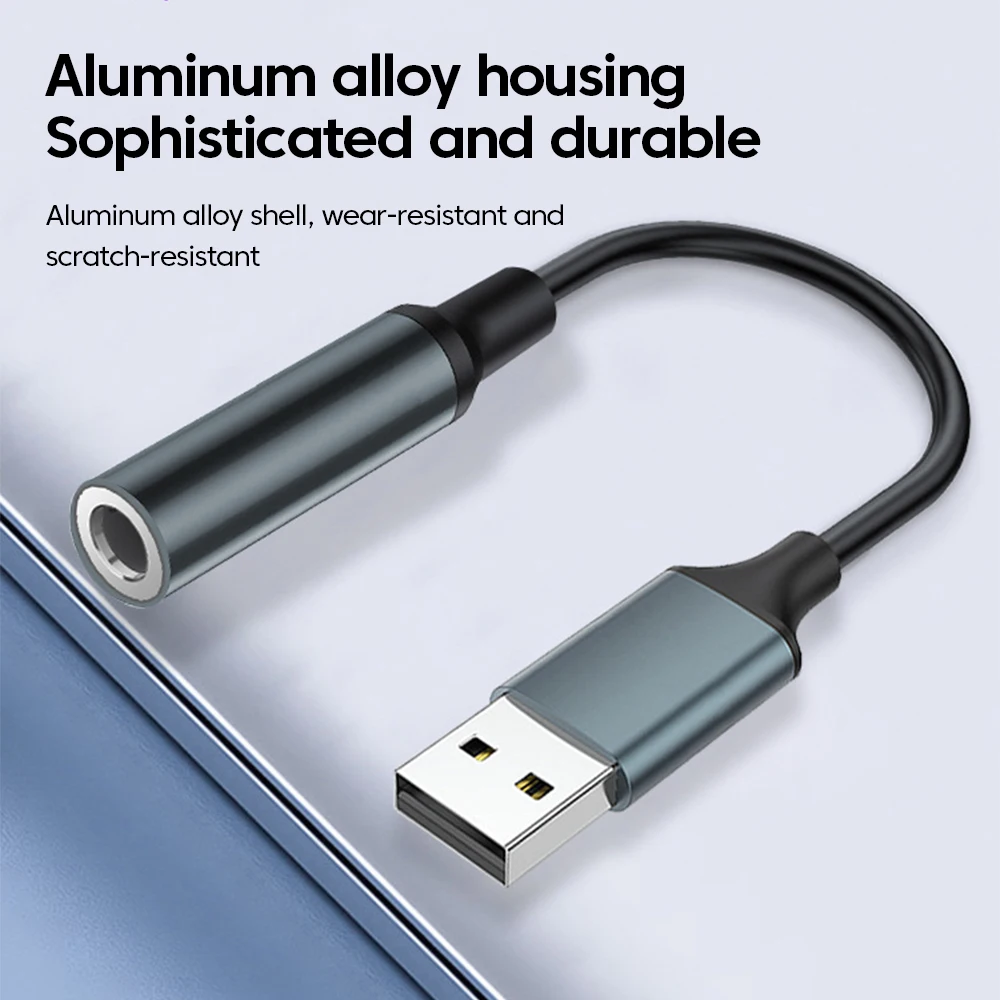 USB to 3.5mm 잭 오디오 어댑터 USB to 3.5mm 헤드셋/마이크 외부 스테레오 사운드 PC 노트북용 USB to 3.5 잭 어댑터