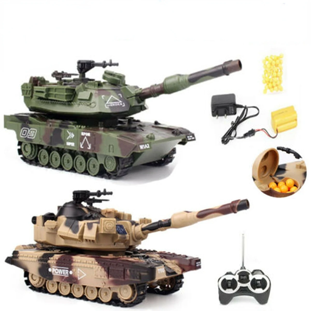 1:32 Military War RC Battle Tank Heavy Large Interactive Remote Control Toy Car with Shoot Bullets Model Electronic Boy Toys