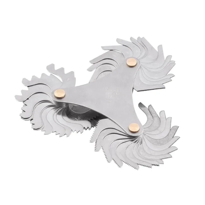 51/58PCS Stainless Steel Pitch Scale High Precision Measuring Tool Insert U.S. Screw Gauge Metric Inch One Piece Thread Samples