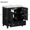30inch Bathroom Vanity with Sink,Solid Wood Single Bathroom Cabinet,with Storage Doors and Drawer,Ceramic Sink,Easy Assmebly 3