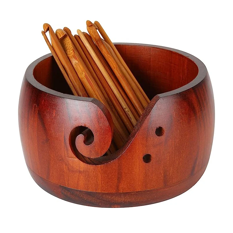 TIEMORE Tazón De Punto De Madera, Soporte De Cuenco De Tejer C 890580