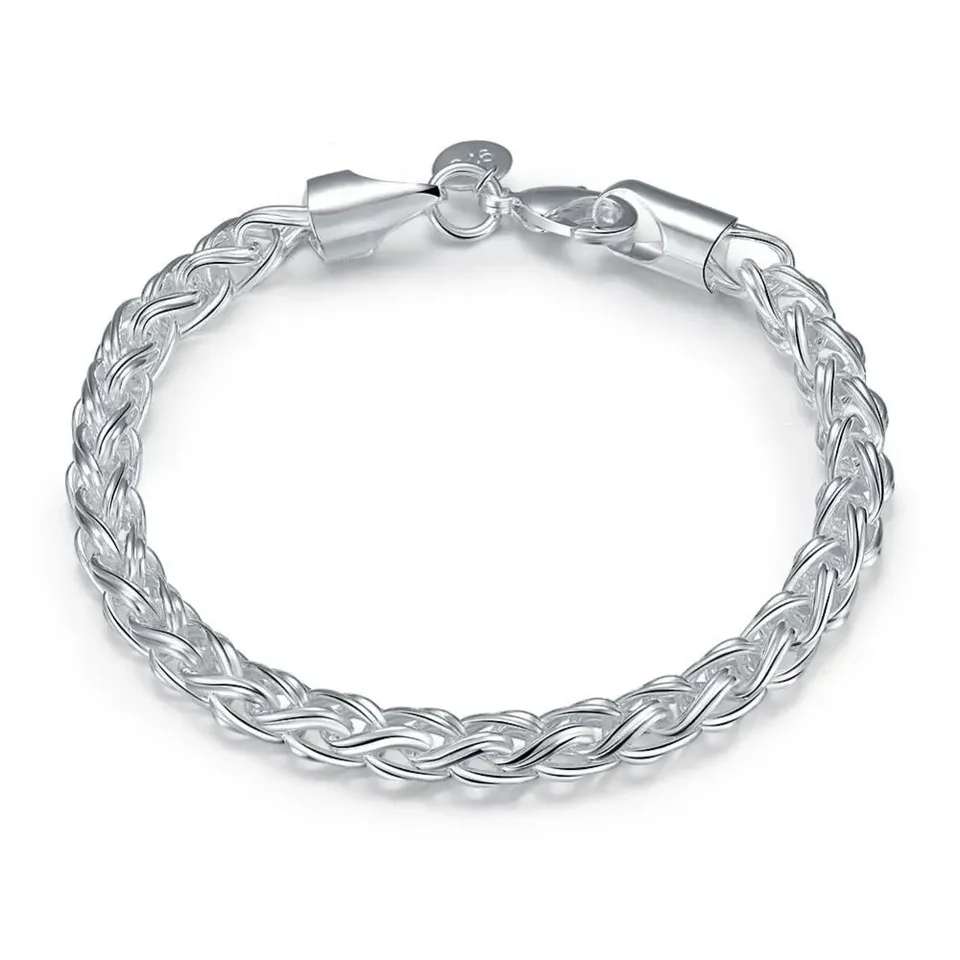 Plata S925 3mm Brazalete Clásico De Plata Esterlina / Brazalete De Plata Pulsera Plata Esterlina