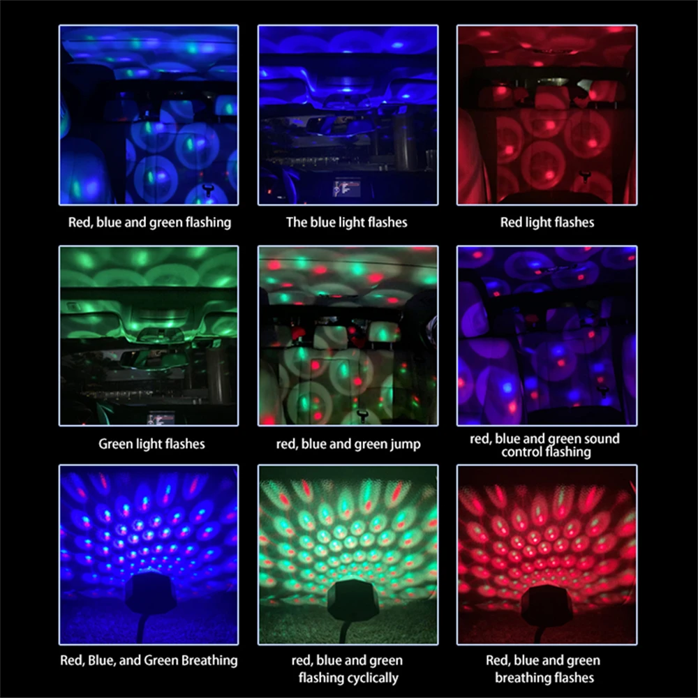 Mini USB Music Rhythm Magic Stage Effect Projection Lamp LED Party Disco DJ Stage Light Car Decoration Atmosphere Night Light