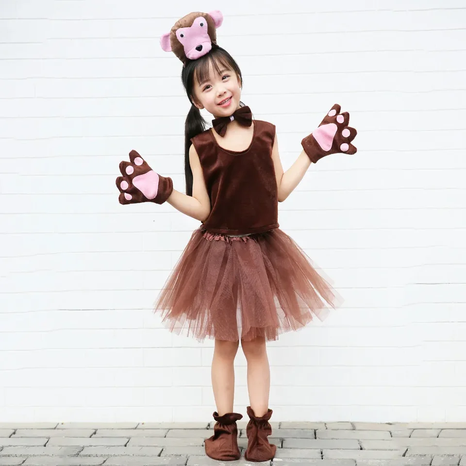 MIVAIUN 6 Pezzi Set di Accessori per Costume da Topo per Bambini e Adulti, Naso Papillon Coda Gonna tutù e Guanti per Feste di Halloween e Cosplay, Decorazioni per Feste (6 Pezzi
