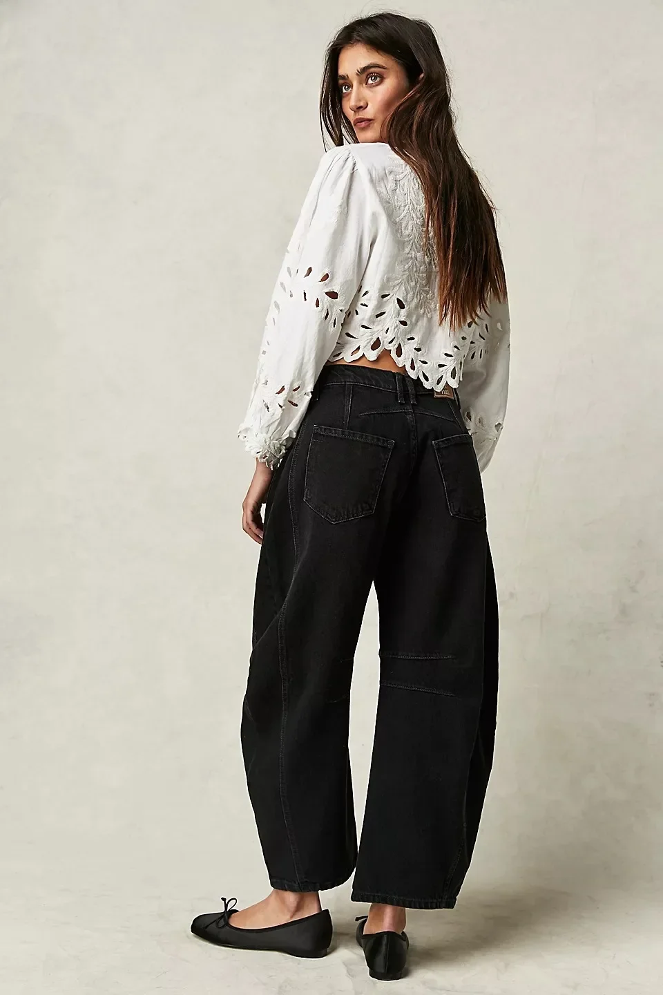Elastic Waist High Waisted Jeans