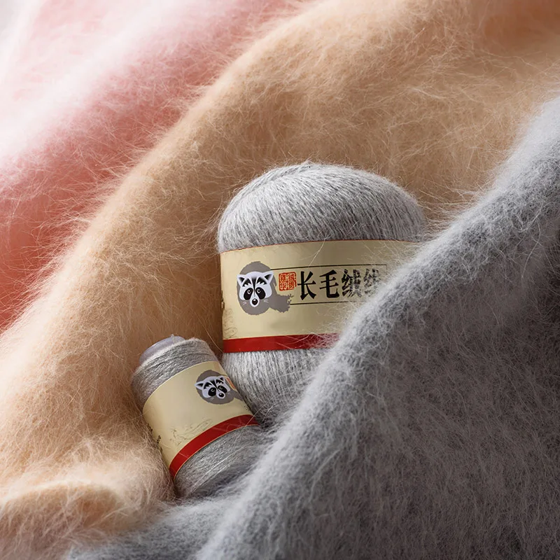 Plush Mink Down Fur Yarn for Yarns for Knitting 2-Ply Cashmere Merino Woollen T Shirt Yarn for Hand Knitting Needlework 340 M