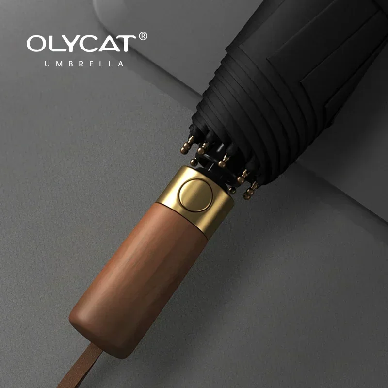 OLYCAT Umbrella Fully Automatic Folding wind resistant umbrella,automatic umbrella,folding umbrella,automatic sun umbrella for Rain Windproof Strong Big Golf 10 Ribs