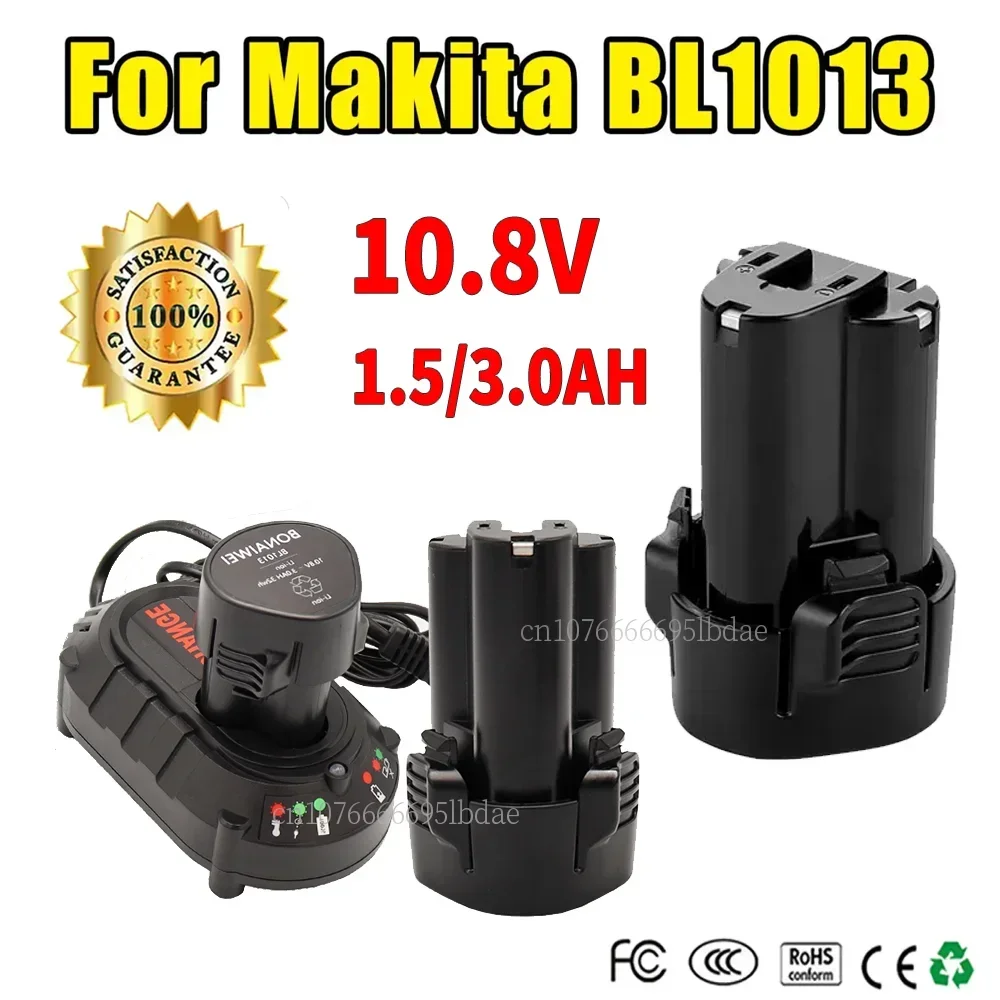Batteria Agli Ioni Di Litio 10.8V 12V 3Ah 3000Mah Per Makita Bl1013 Bl1014 194551-4 Td090D Muslimate Lct203W Lct204 194550-6 Df030D