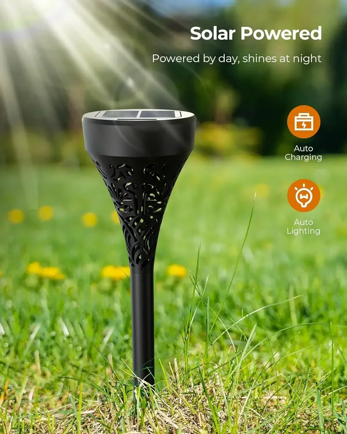 Solar Pathway Lights Outdoor Waterproof 6 Pack & Auto On/Off Dusk to Dawn LED Landscape Lighting Decorative for Garden Yard