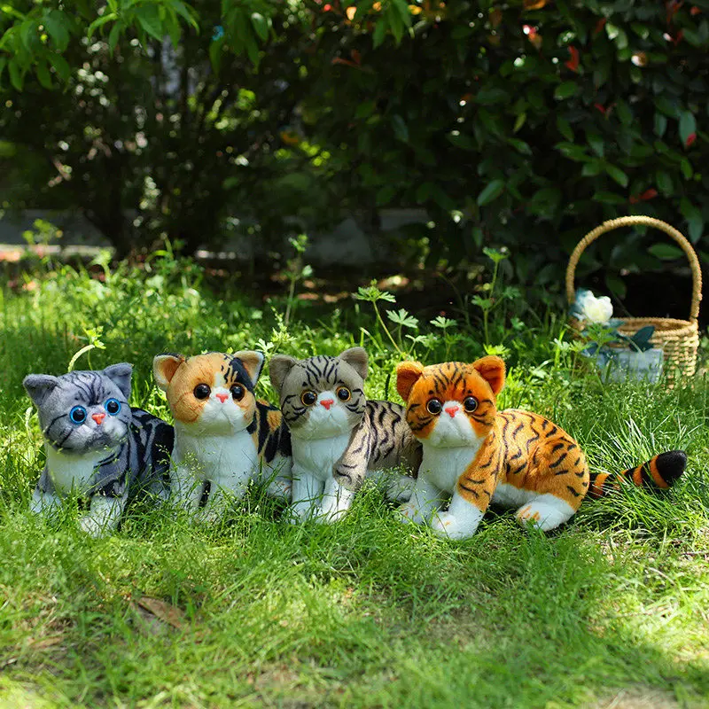 

Simulation Cat Plush Toy Realistic Stuffed Animals Siamese kitten Plushies Doll Cartoon Soft Kids Toys for Girls Boys Child Gift