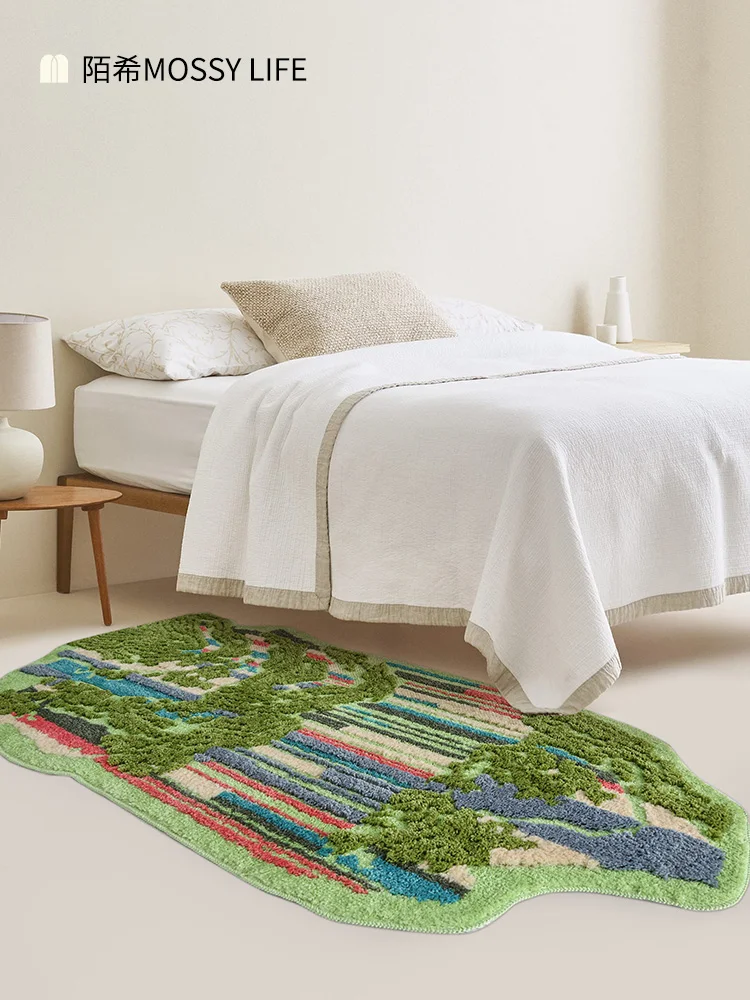 

Зеленый 3D горный ковер, коврик для украшения спальни, Необычные ковры для гостиной, длинный коврик для балкона, супермягкий толстый коврик