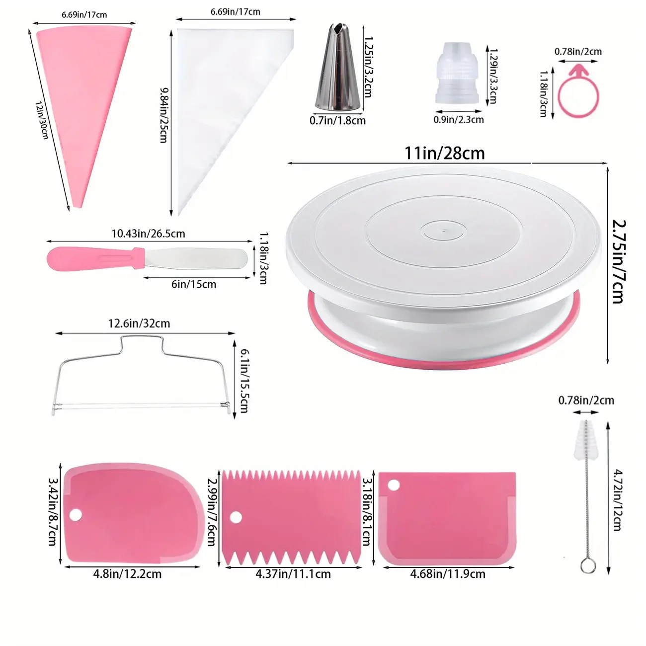 80PCS Cake Decorating Set – Turntable, Piping Tips, Scrapers & DIY Baking Tools 5