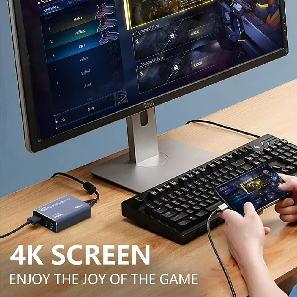 스트리밍용 4K HDMI 호환 비디오 캡처 카드 USB 3.0 게임 녹화 닌텐도 스위치/PS4/PS5/Xbox/카메라/PC
