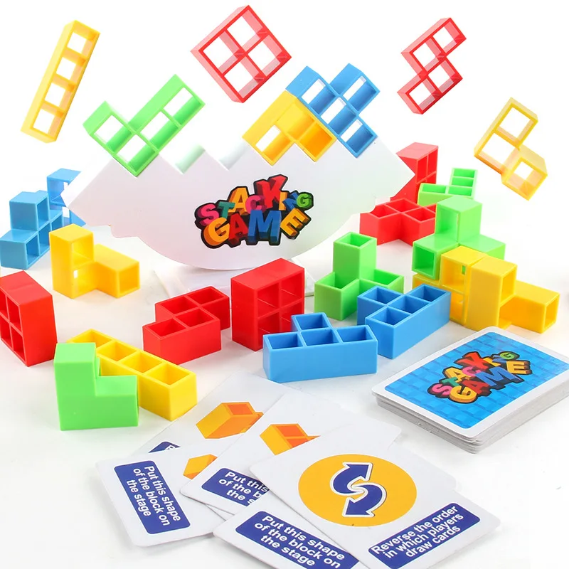 16-64PCS Building Block Brick Toy Balance Stacked Tetra Tower Game Swing High Russian Building Blocks Kid Desktop Party Toys - 4