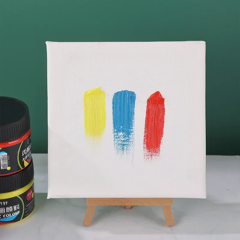 그림 그리기용 스트레치 캔버스, 5팩 15.75x15.75인치(40x40cm) 빈 흰색, 검정색, 린넨 캔버스 보드, 무산성 프라이밍된 아트 캔버스
