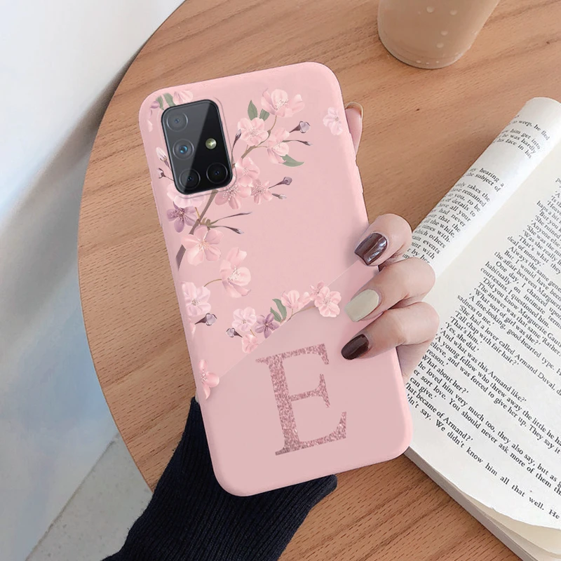 thumbnail image 1 of Letter Flower Phone Case For Samsung Galaxy A51 A71 4G 5G Shockproof TPU Bumper Soft Silicone Back Cover For Samsung A 71 Fundas, 1 of 5