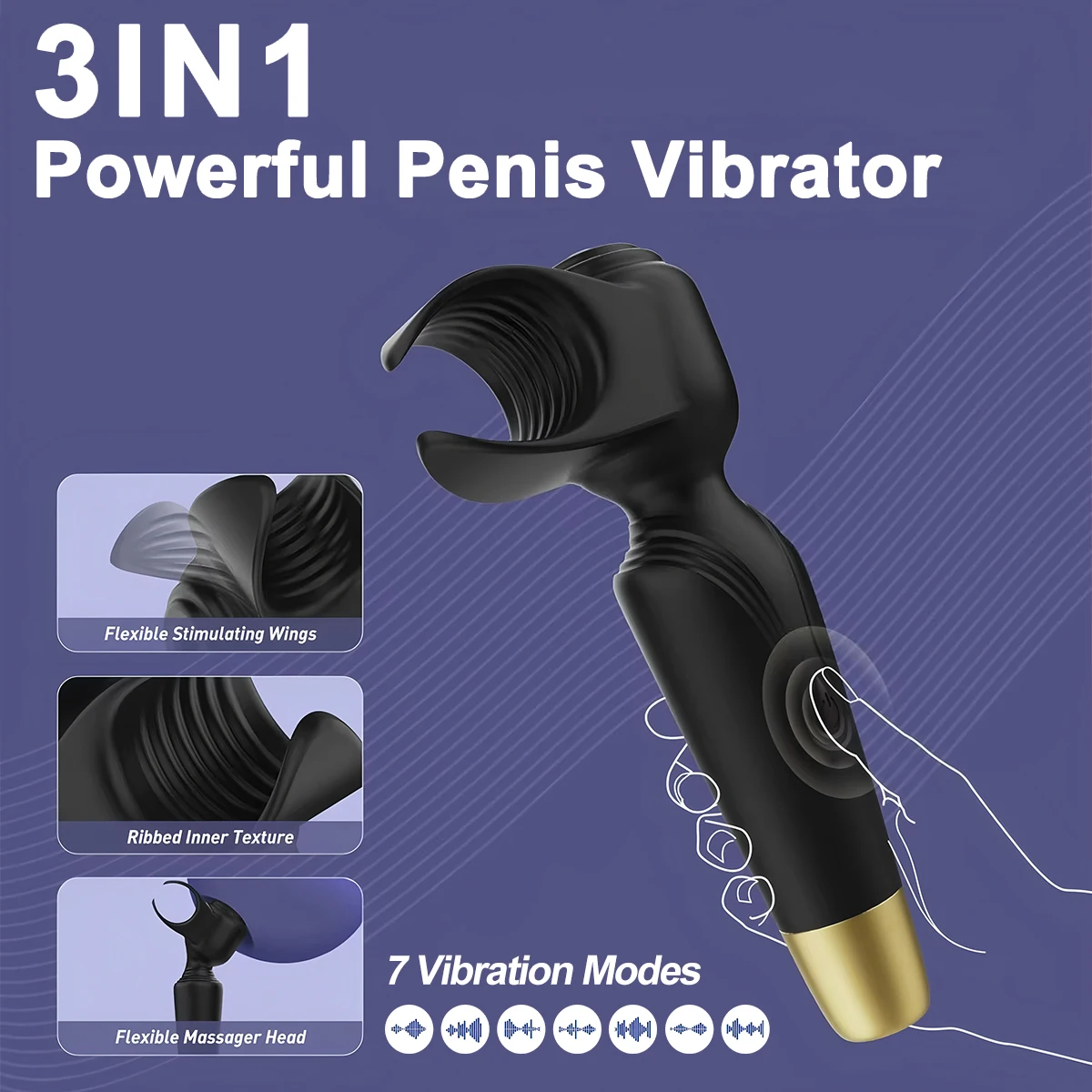 Powerful 3 In 1 Male Vibrator Masturbator For Glans Stimulation_voghion.com
