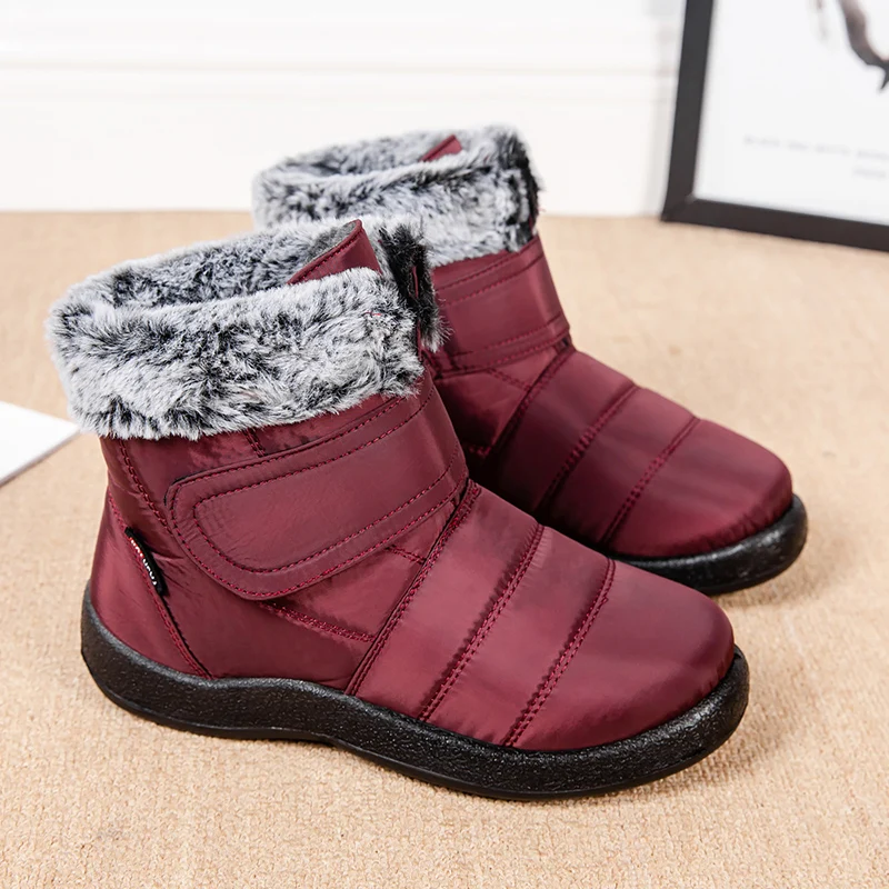 Womens Waterproof Boots Made Of Looped Rabbit Fur