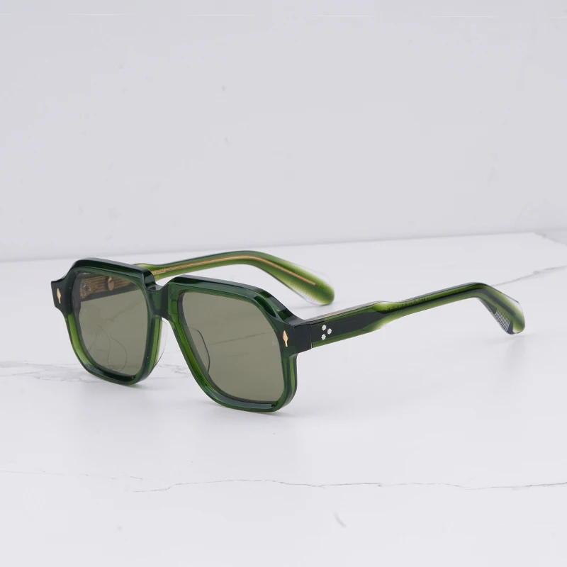 

2024 New Arrive CHALLENGER Pilot Sunglasses Male High Street Diamond Green Sun Glasses INS Fashion Acetate Solar Glasses
