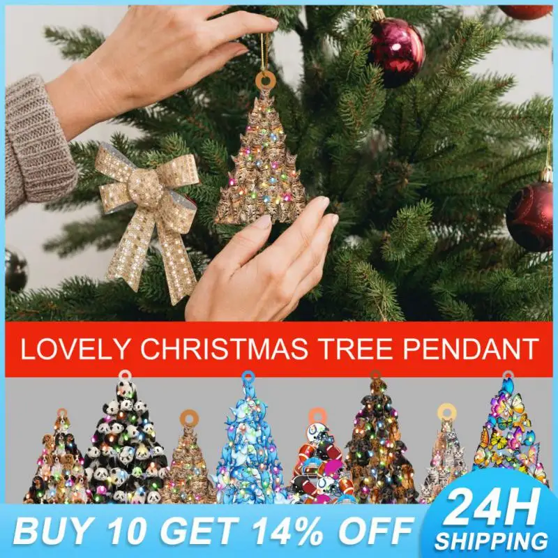 

Рождественские деревянные подвески, милая Рождественская елка, подарки, украшения, подвески для домашних животных в разных стилях