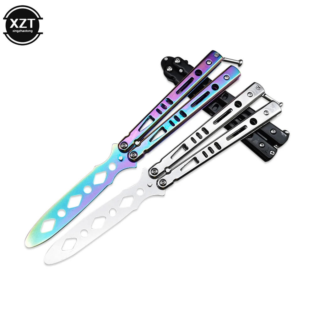 Portable Folding High Hardness Butterfly Knife Trainer Stainless Steel Ornament Pocket Practice Knife Training Tool Outdoor Game