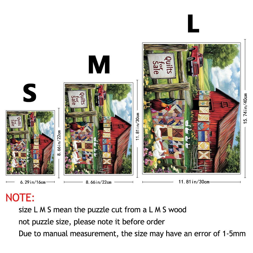 Green Countryside Farm Wooden Puzzle Exquisite Color Box Packaging Perfect Birthday Or Christmas Gift Ideal Choice For Party