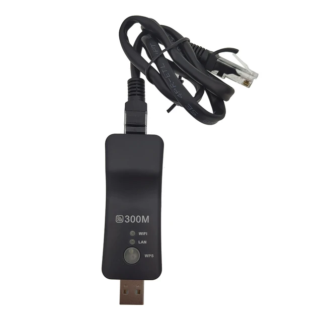 USB TV WiFi Dongle Adapter 300Mbps Universal Wireless Receiver Network Card  RJ45 WPS Repeater for Samsung LG Sony Smart TV